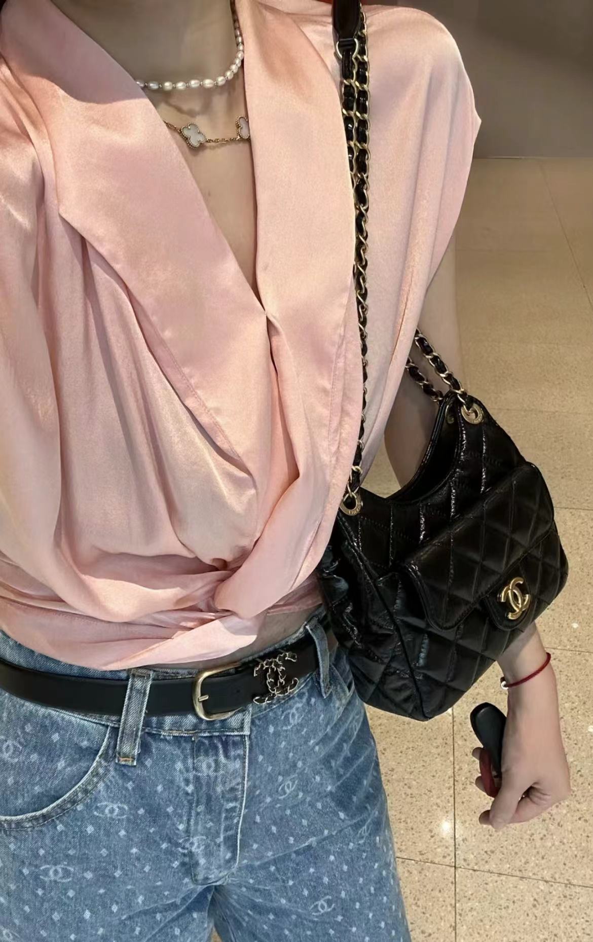Chanel 23B Calfskin Hobo Bag view 7