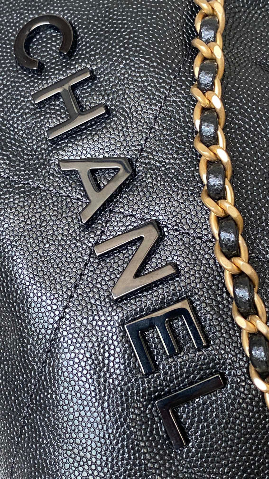 Chanel 22 Mini Caviar Bag view 3