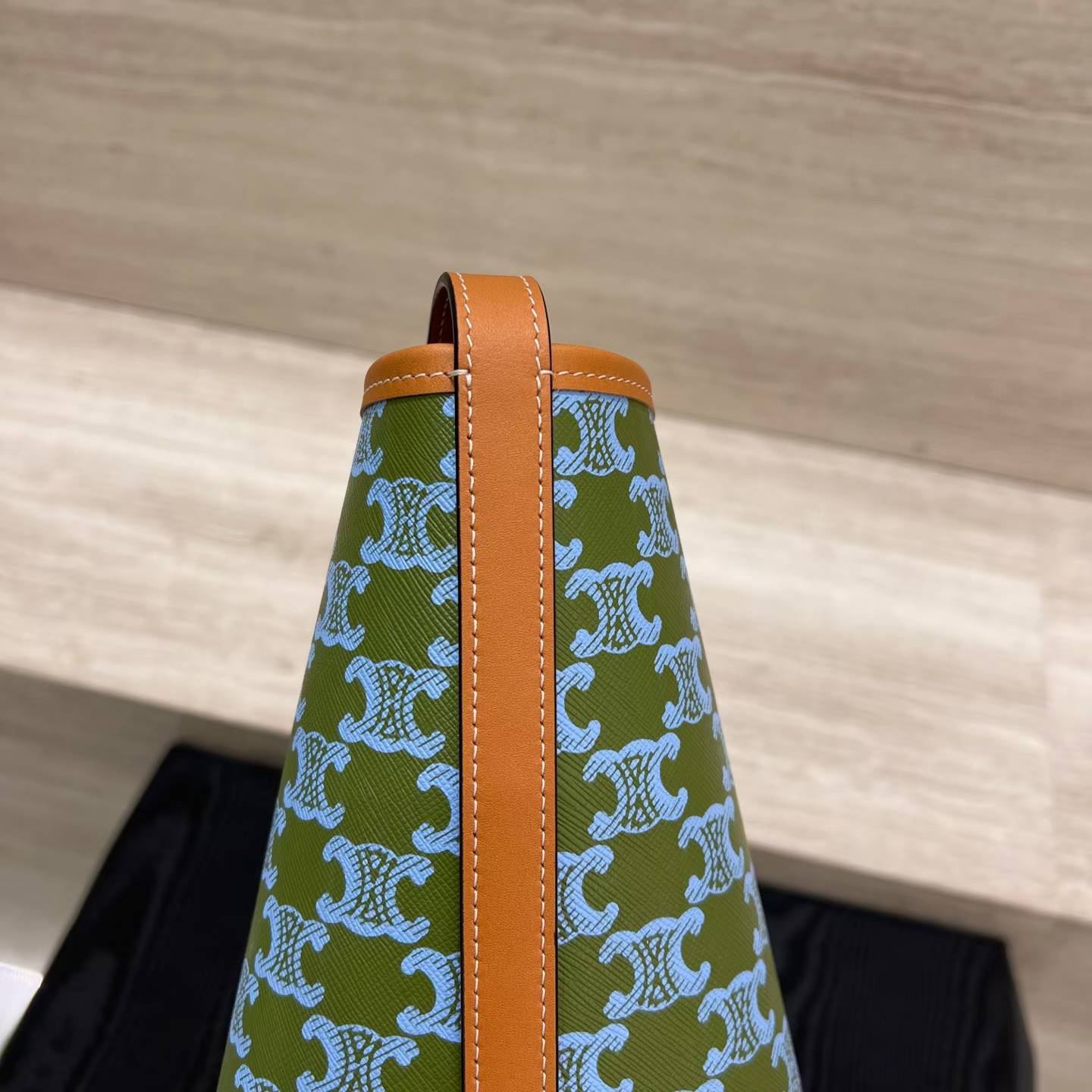Celine Soft Shopper Bag In Triomphe Canvas And Calfskin view 3