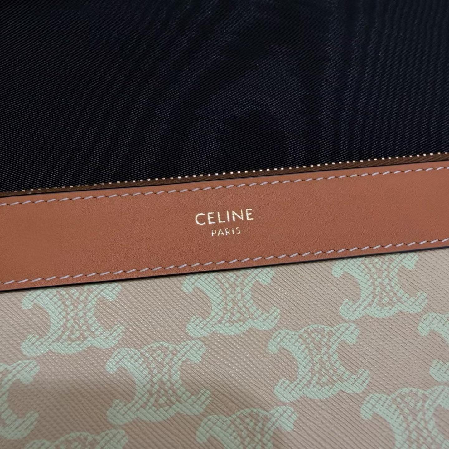 Celine Soft Shopper Bag In Triomphe Canvas And Calfskin view 7