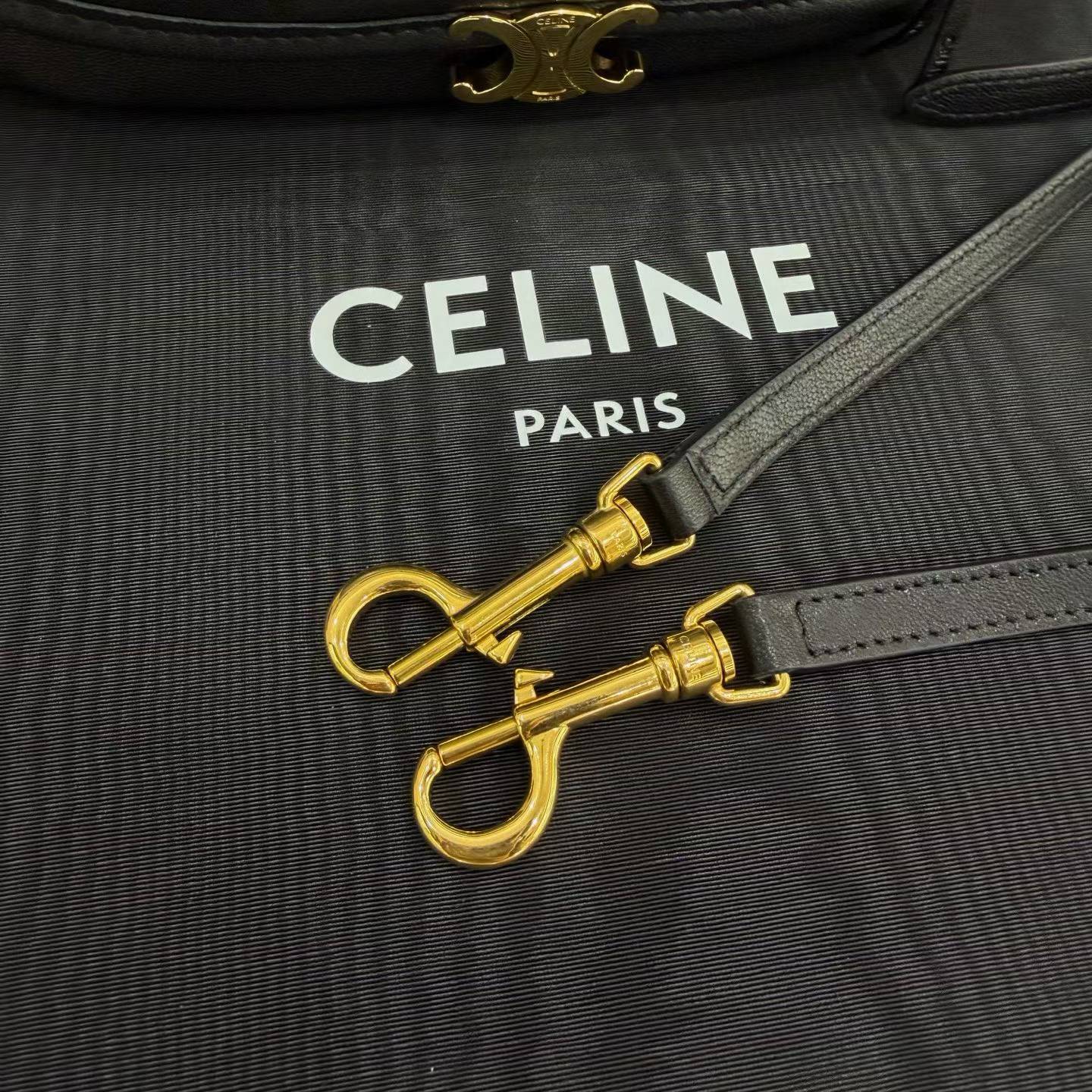 Celine Little Halfmoon Soft Triomphe In Supple Shiny Lambskin view 4