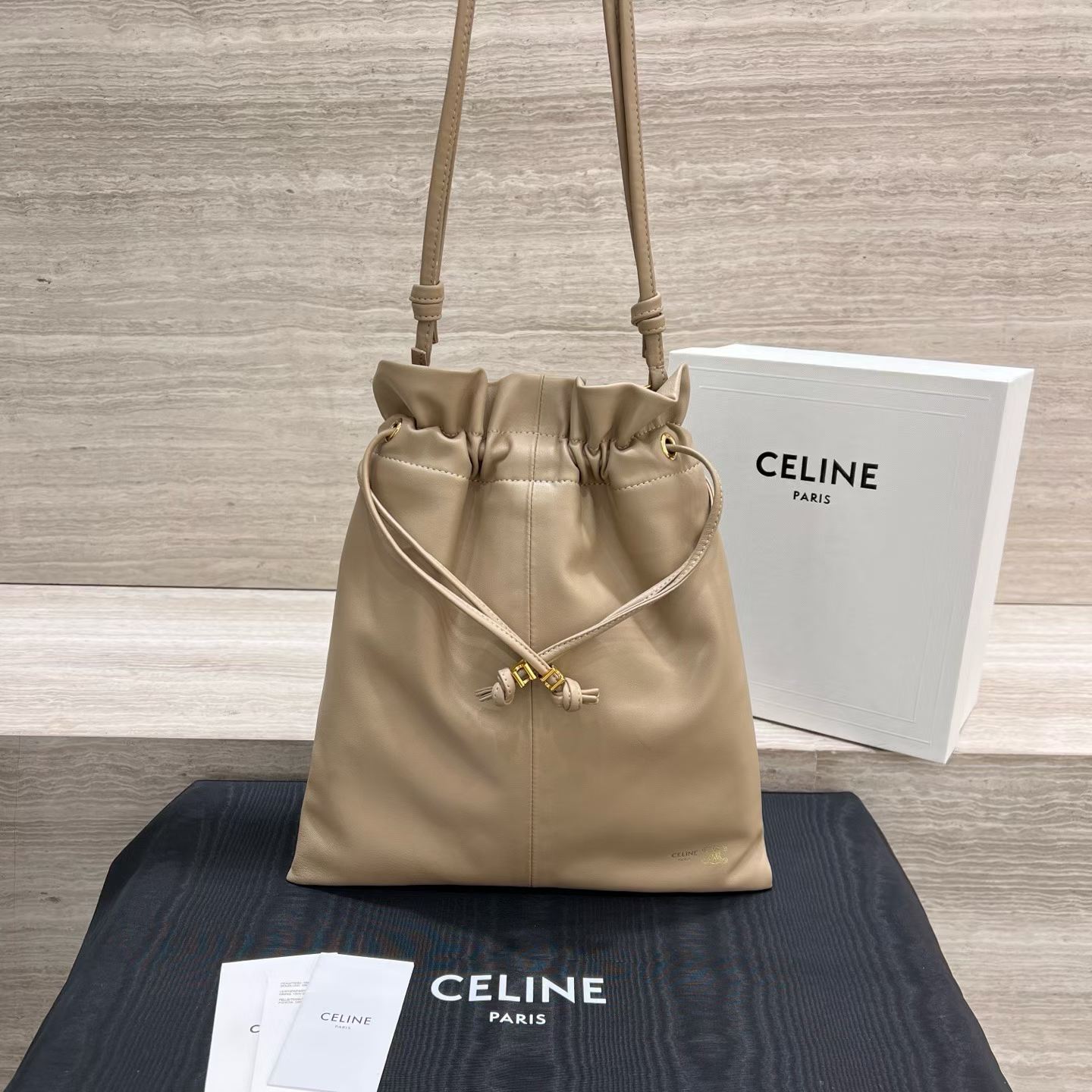 Celine Small Crystal Pouch In Lambskin view 1