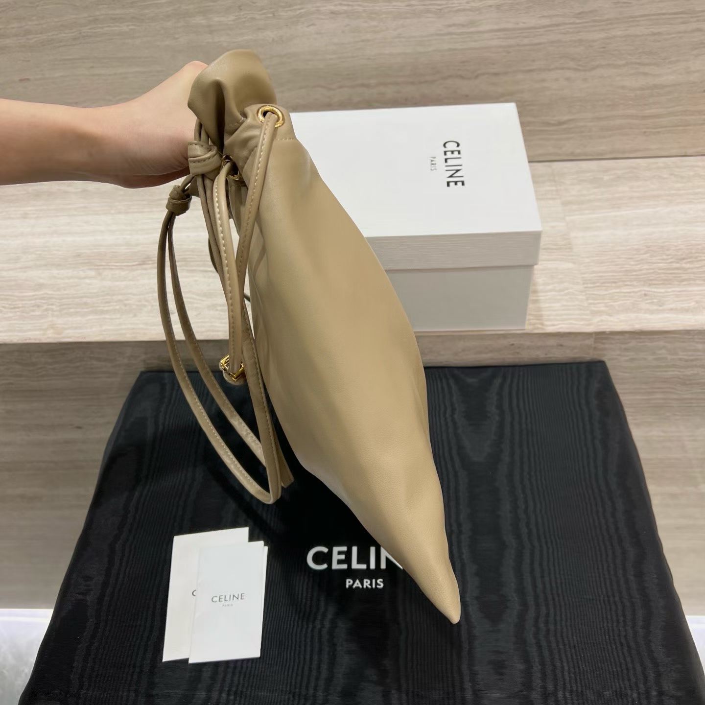 Celine Small Crystal Pouch In Lambskin view 2