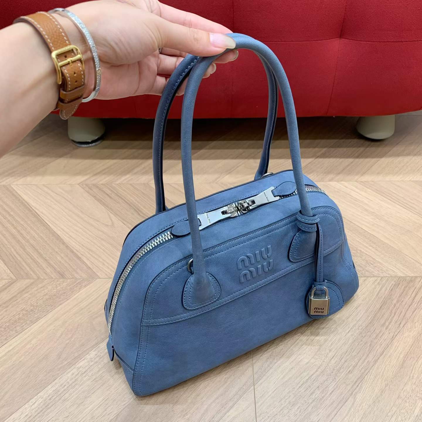 Miu Miu Vivant nappa leather bag view 2