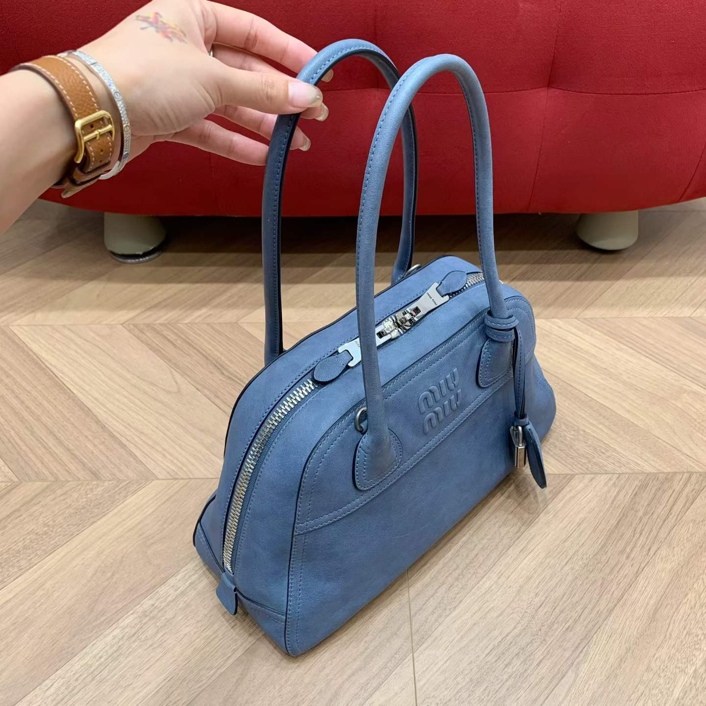 Miu Miu Vivant nappa leather bag view 4