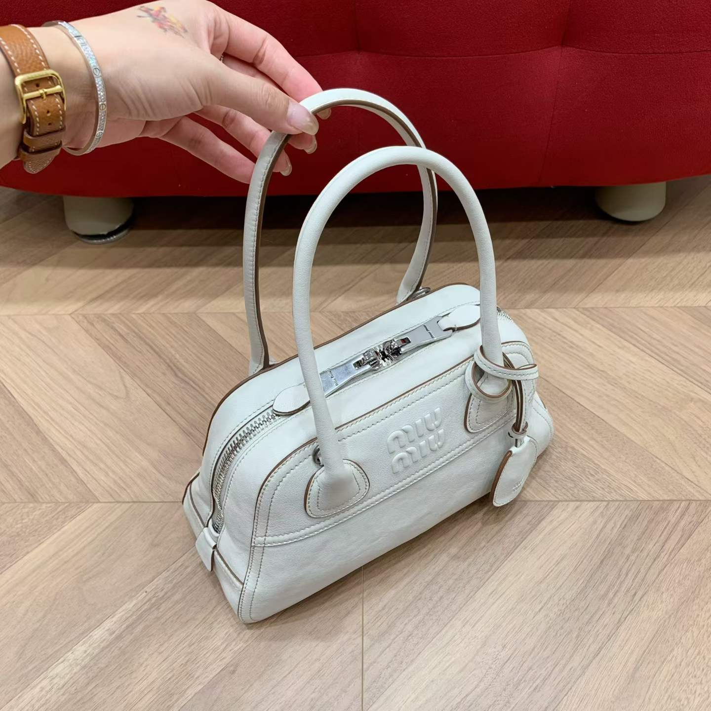 Miu Miu Vivant nappa leather bag view 4
