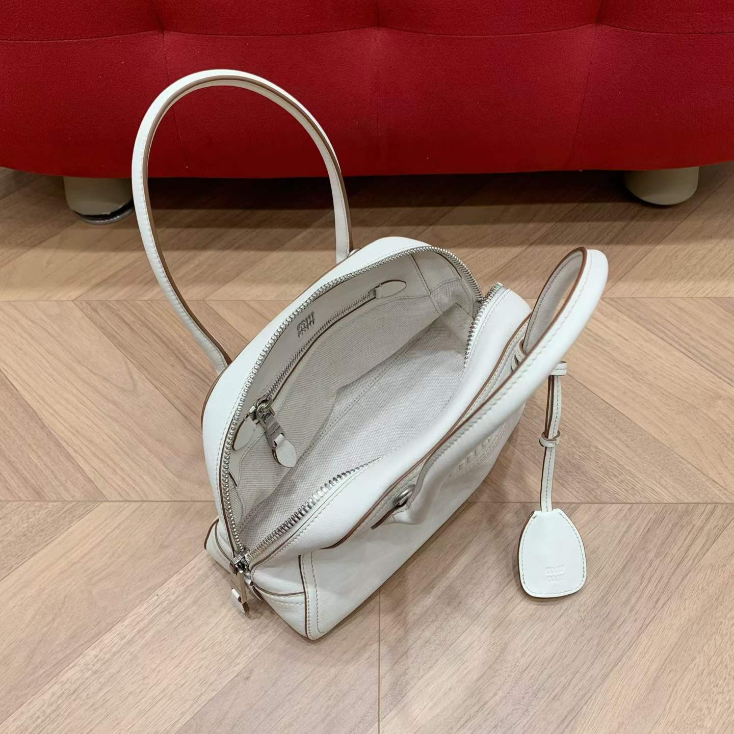 Miu Miu Vivant nappa leather bag view 8