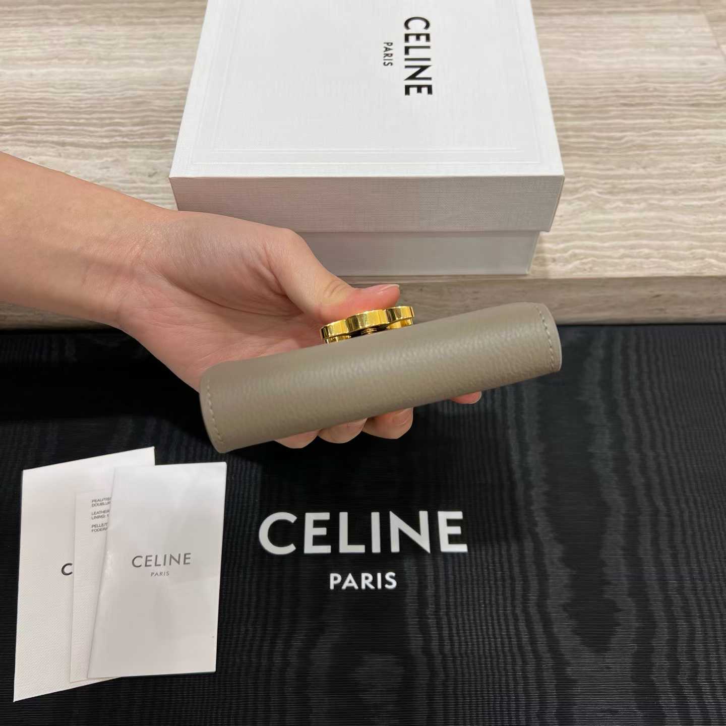 Celine Fine Strap Wallet Nino In Supple Grained Calfskin view 4