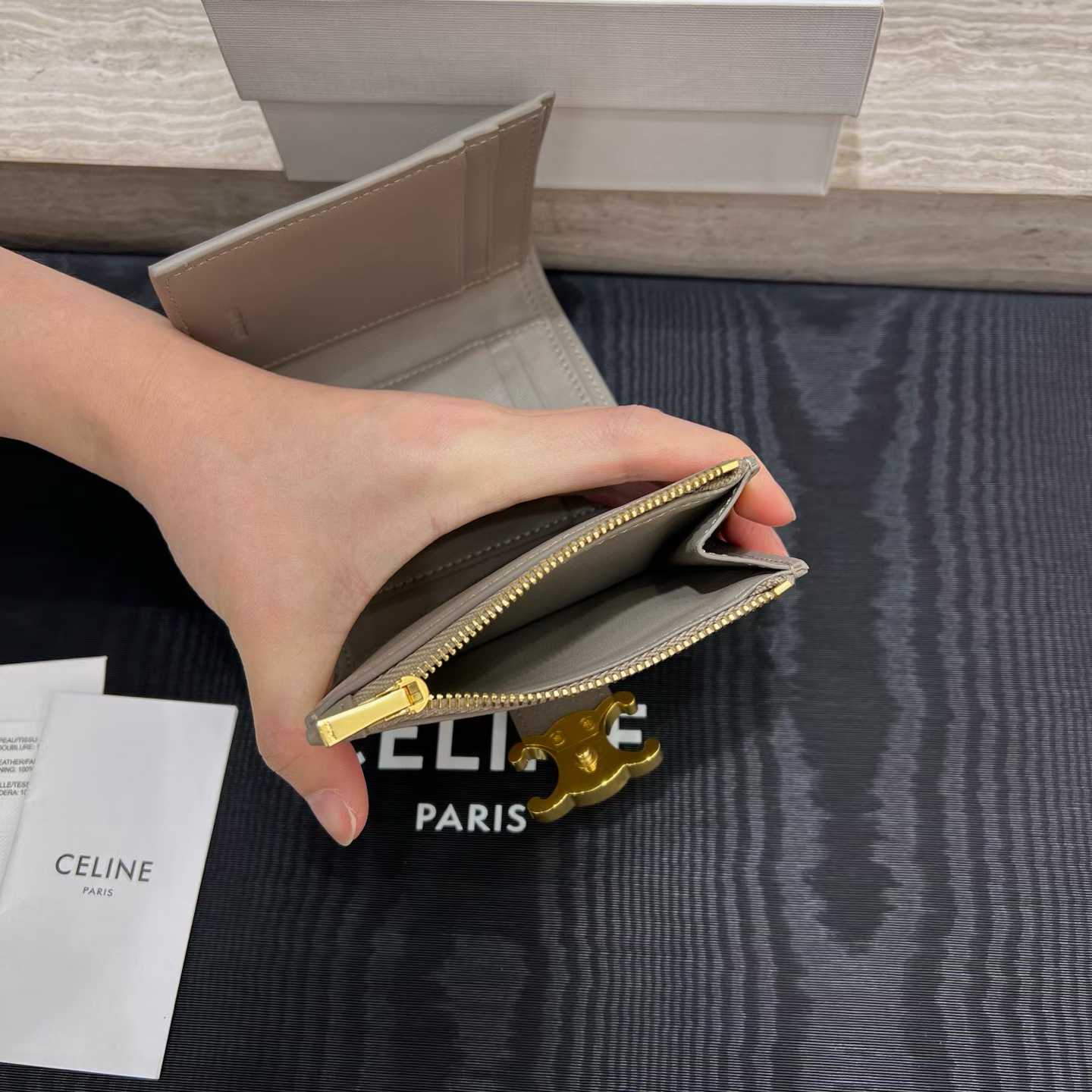 Celine Fine Strap Wallet Nino In Supple Grained Calfskin view 7