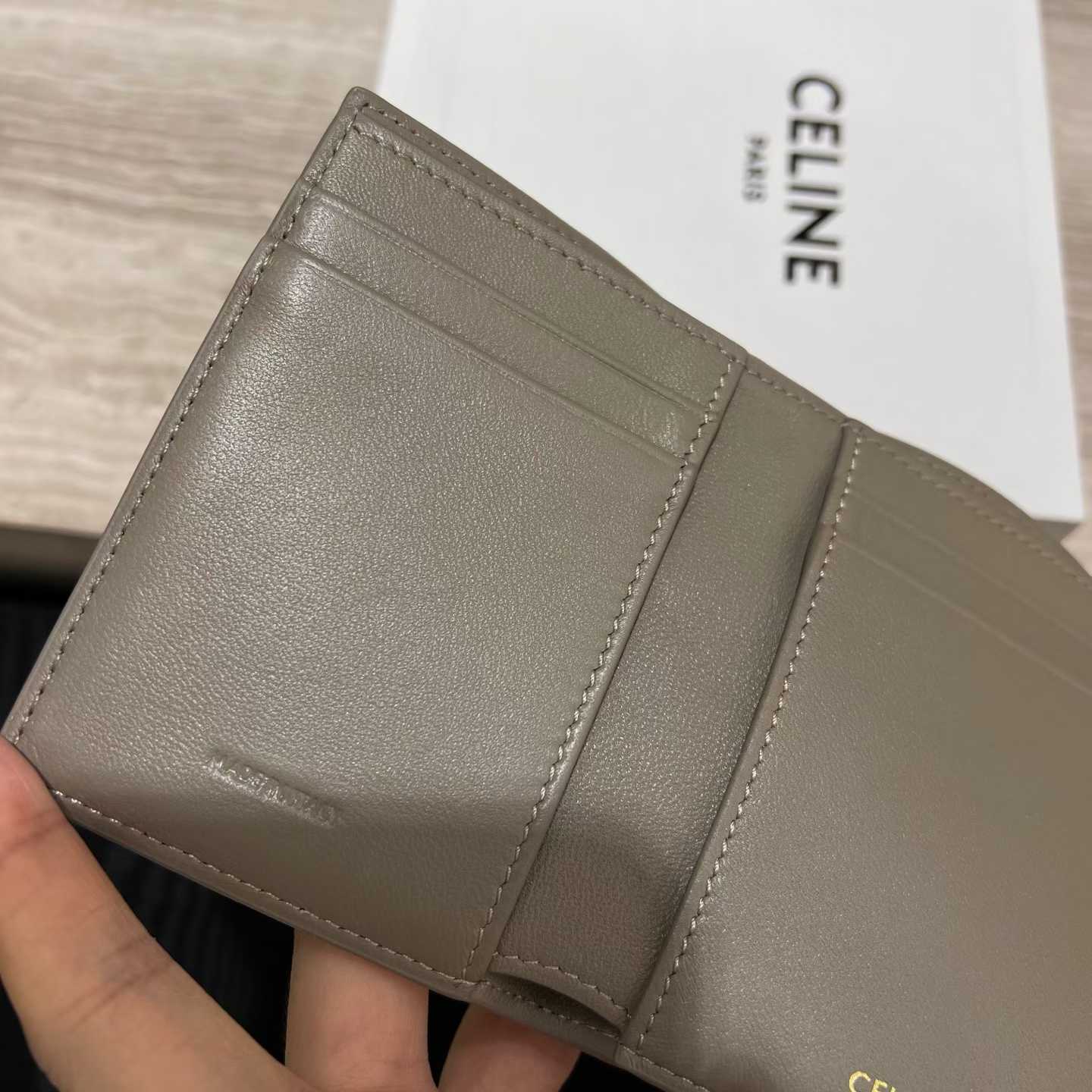 Celine Fine Strap Wallet Nino In Supple Grained Calfskin view 9