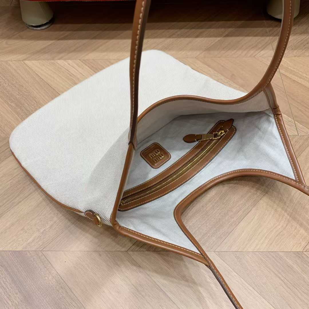 Miu Miu IVY canvas and leather bag view 7
