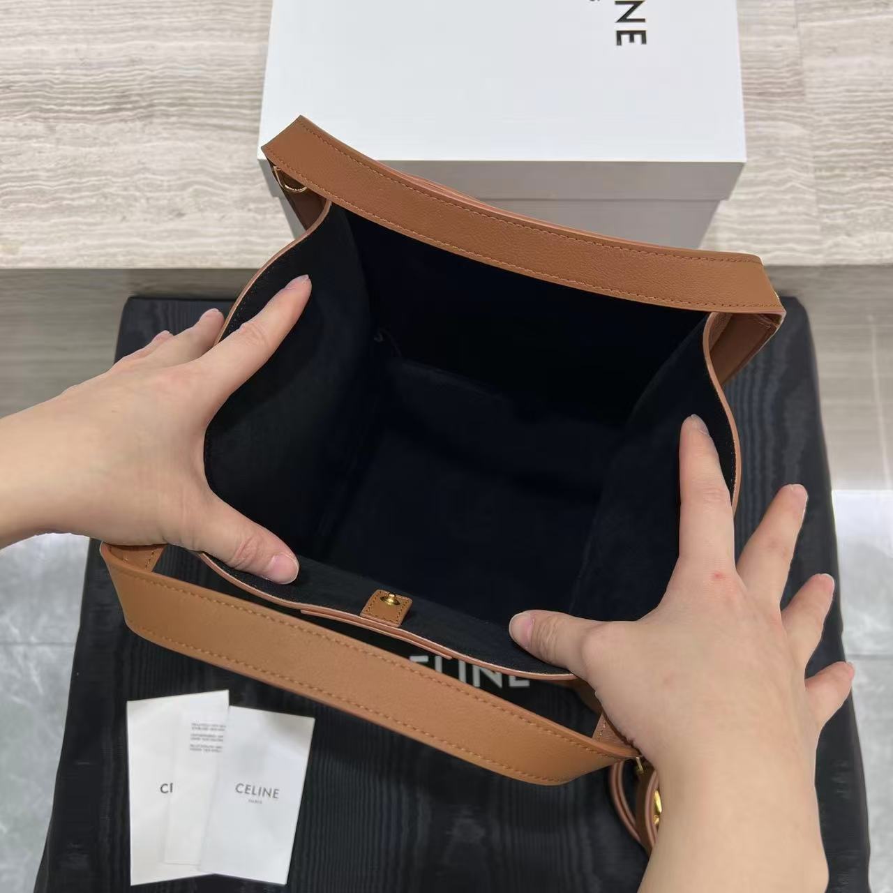 Celine Medium Cube Bag In Supple Calfskin view 5