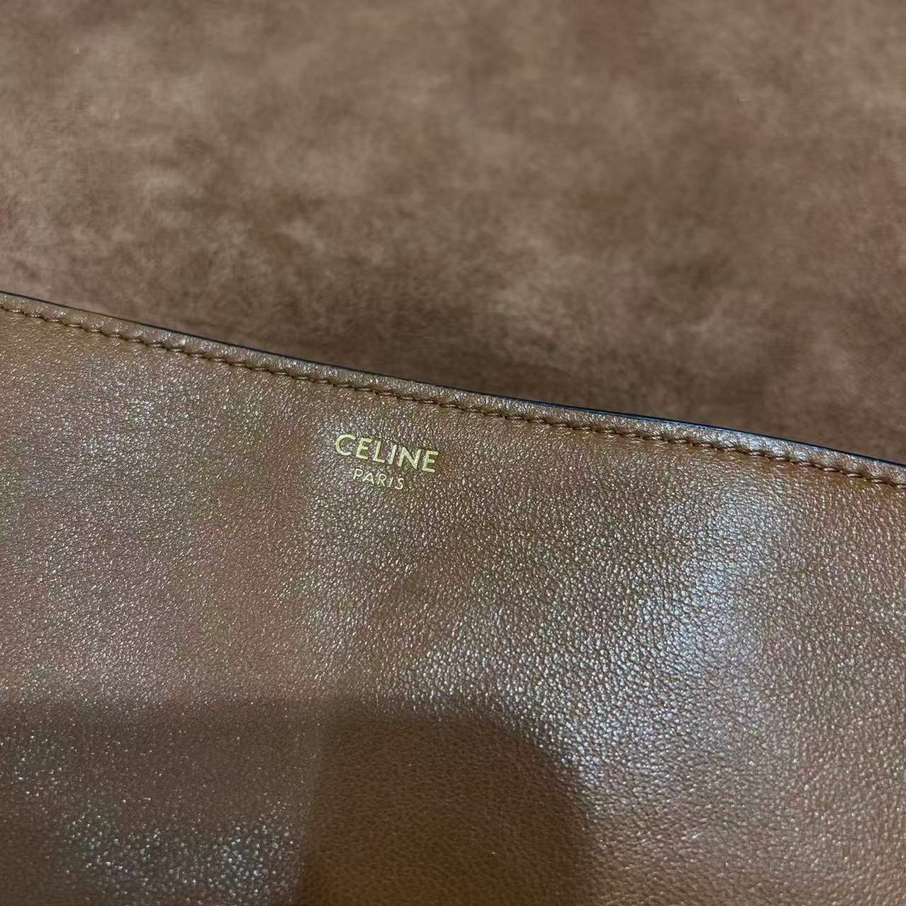 Celine Soft Triomphe Besace In Supple Shiny Lambskin view 9