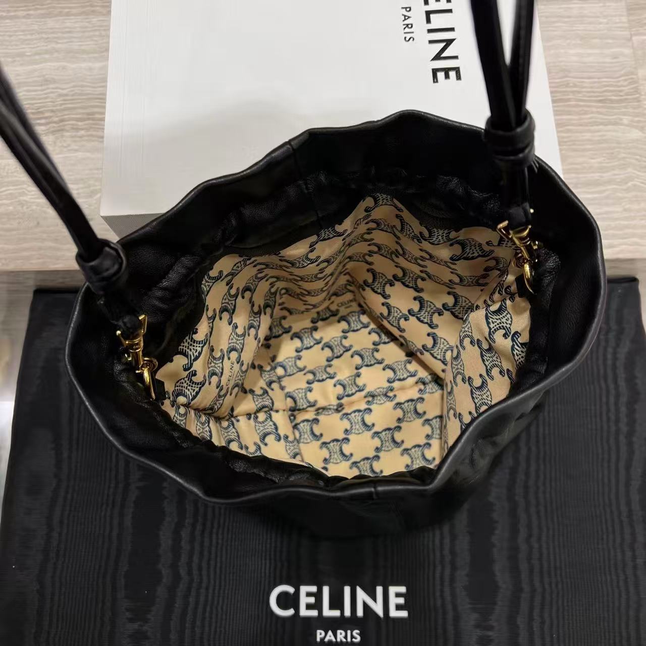 Celine Small Crystal Pouch In Lambskin view 8