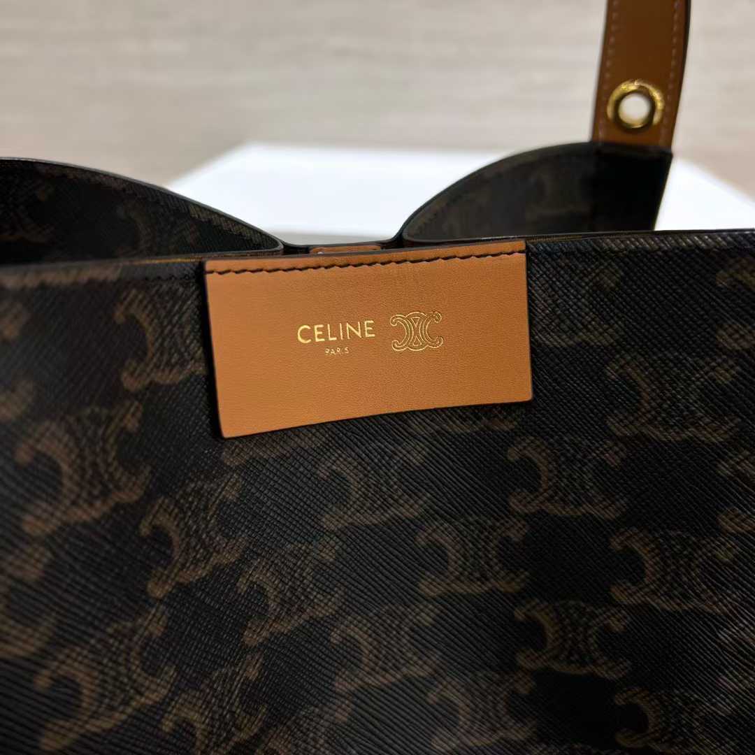 Celine SMALL CUBE BAG IN Triomphe Canvas and NATURAL Calfskin view 8