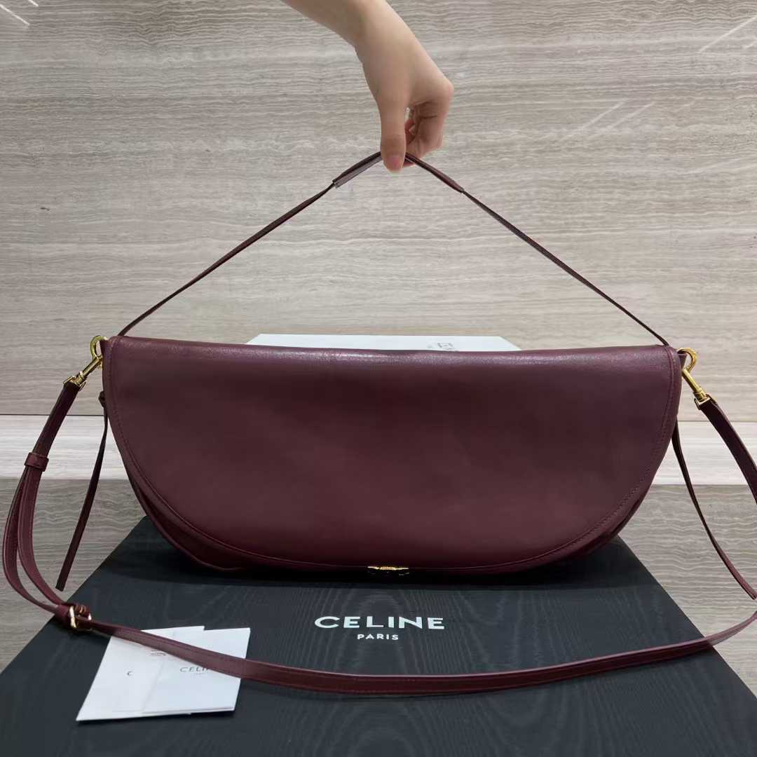 Celine Soft Triomphe Besace In Supple Shiny Lambskin view 1