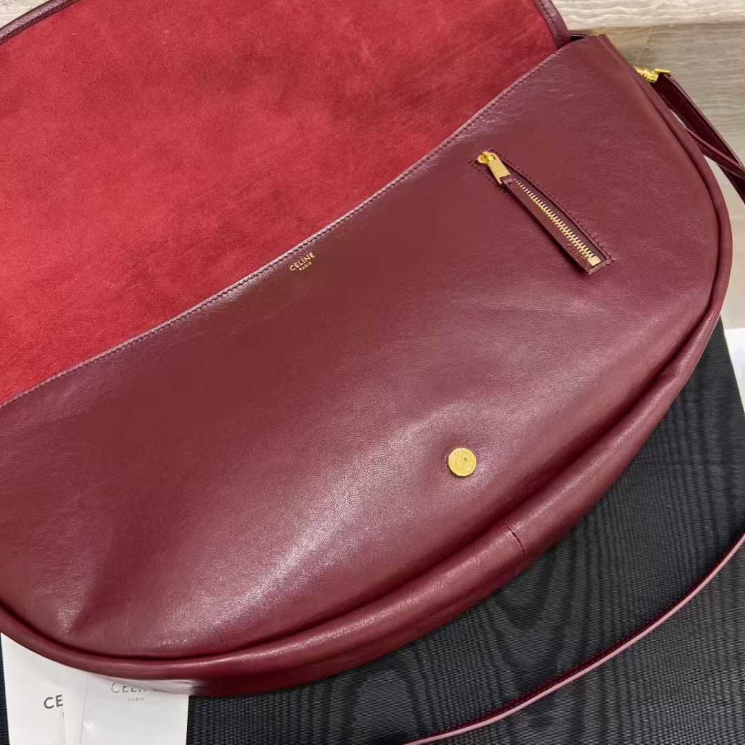 Celine Soft Triomphe Besace In Supple Shiny Lambskin view 9