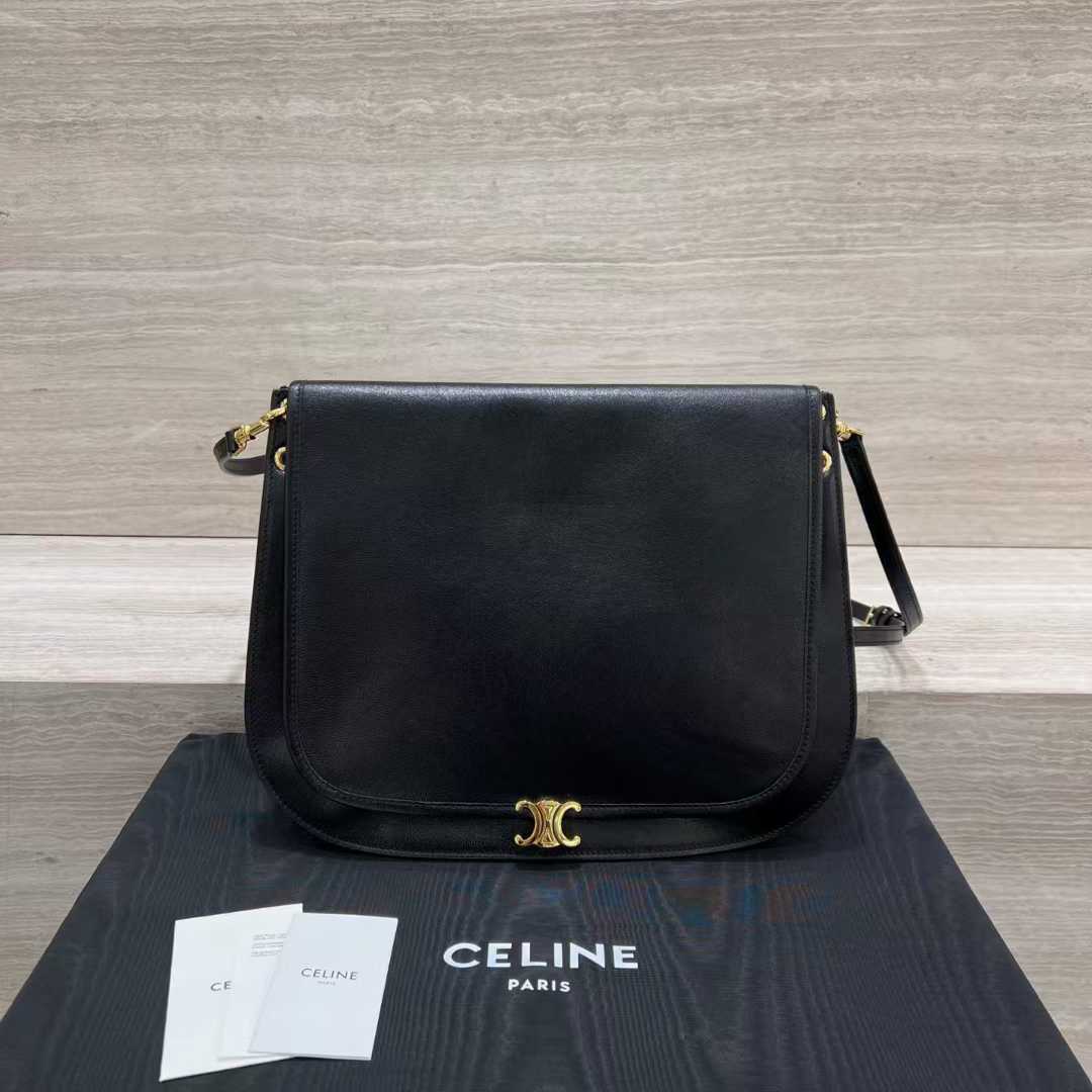 Celine Soft Triomphe Besace In Supple Shiny Lambskin view 1