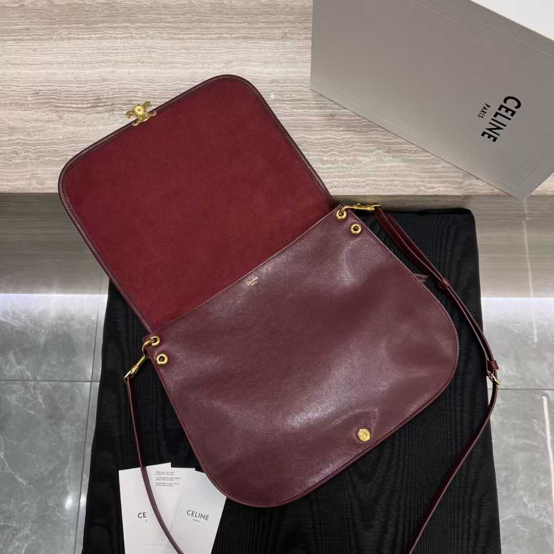 Celine Soft Triomphe Besace In Supple Shiny Lambskin view 11