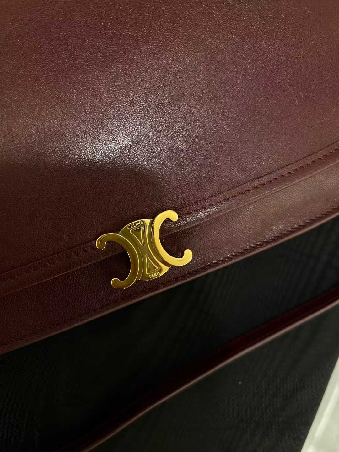 Celine Soft Triomphe Besace In Supple Shiny Lambskin view 14