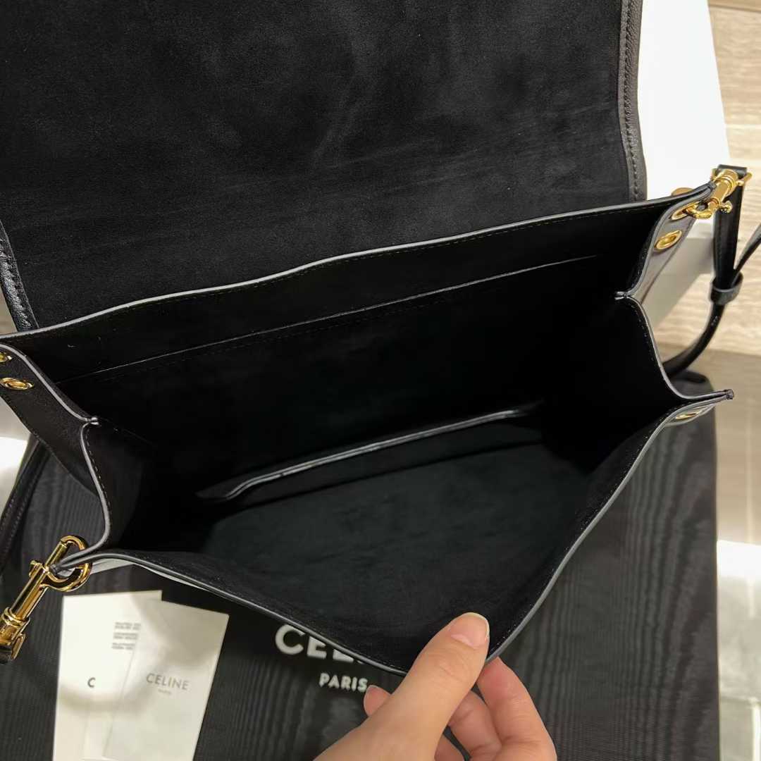 Celine Soft Triomphe Besace In Supple Shiny Lambskin view 4