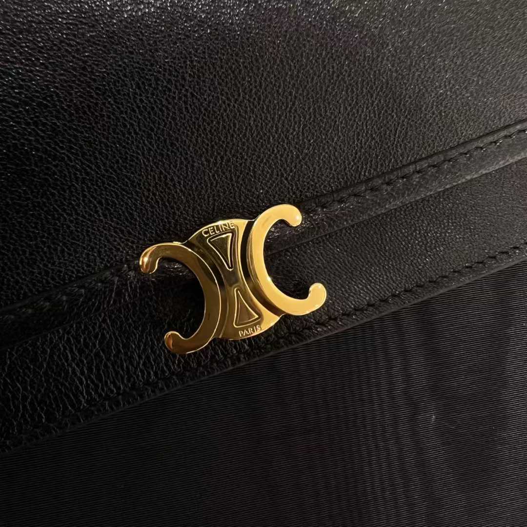 Celine Soft Triomphe Besace In Supple Shiny Lambskin view 6