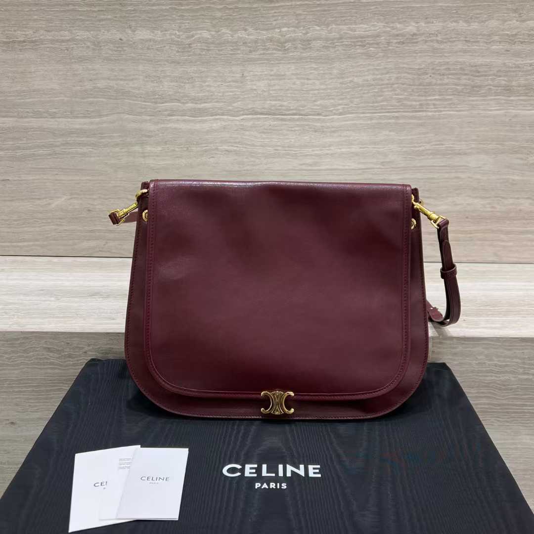 Celine Soft Triomphe Besace In Supple Shiny Lambskin view 9