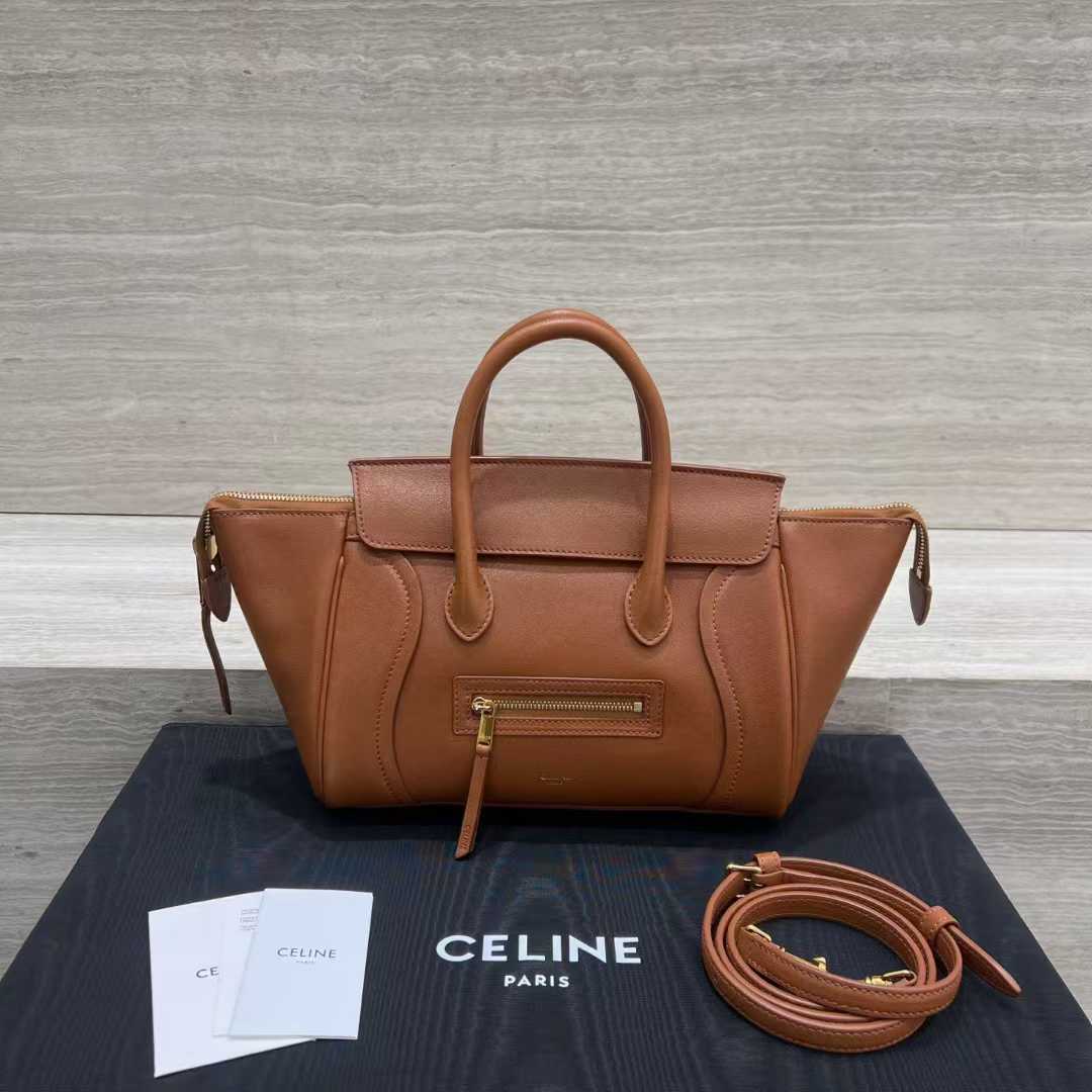 Celine Small New Luggage In Supple Shiny Lambskin view 1