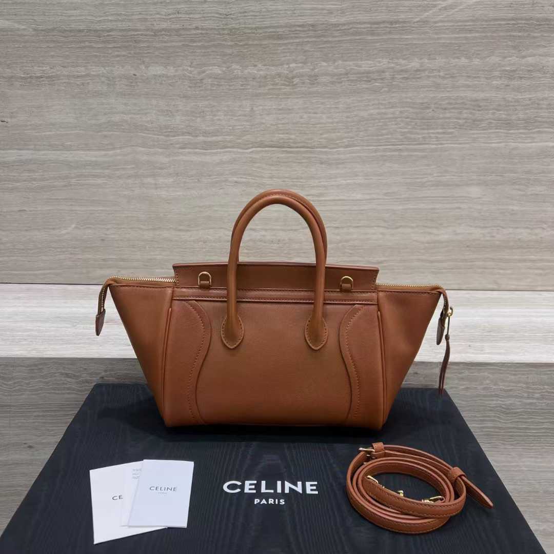 Celine Small New Luggage In Supple Shiny Lambskin view 2