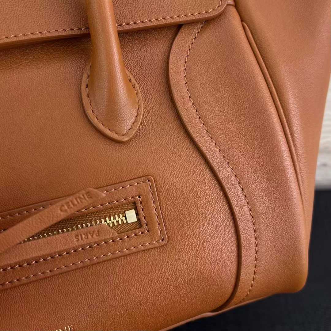 Celine Small New Luggage In Supple Shiny Lambskin view 8