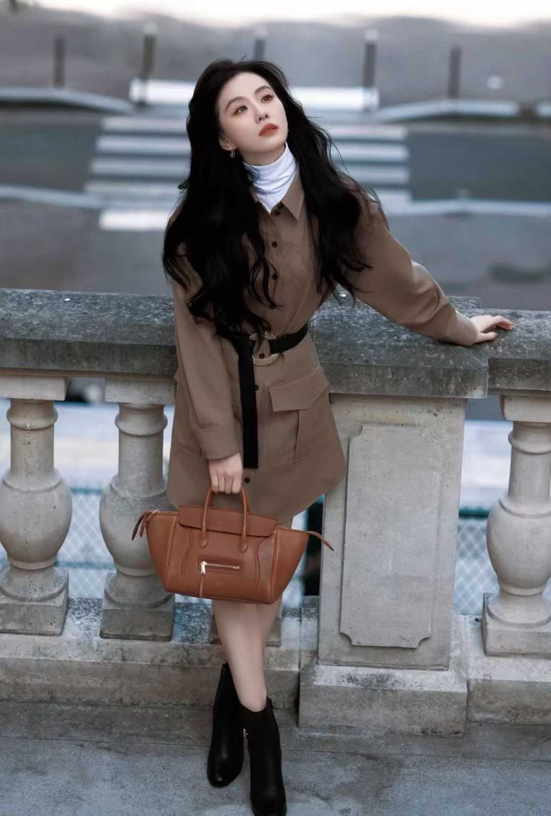 Celine Small New Luggage In Supple Shiny Lambskin view 9