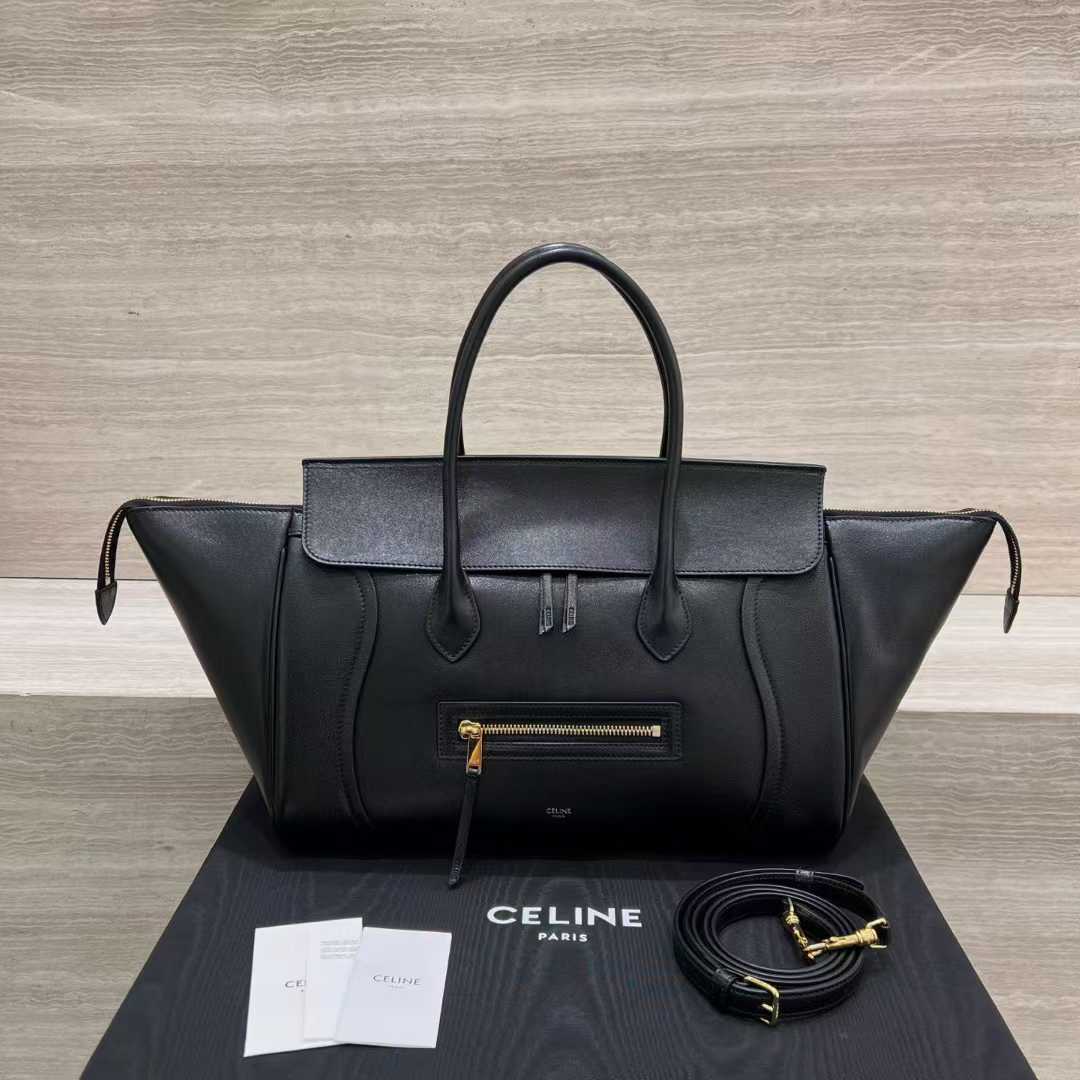 Celine Medium New Luggage In Supple Shiny Lambskin view 1