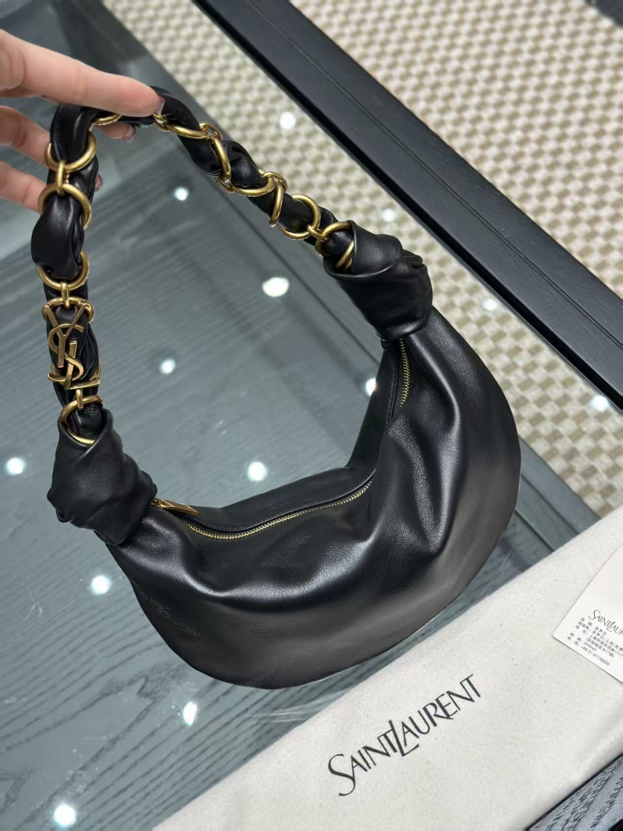 Saint Laurent AMALIA hobo in lambskin view 1