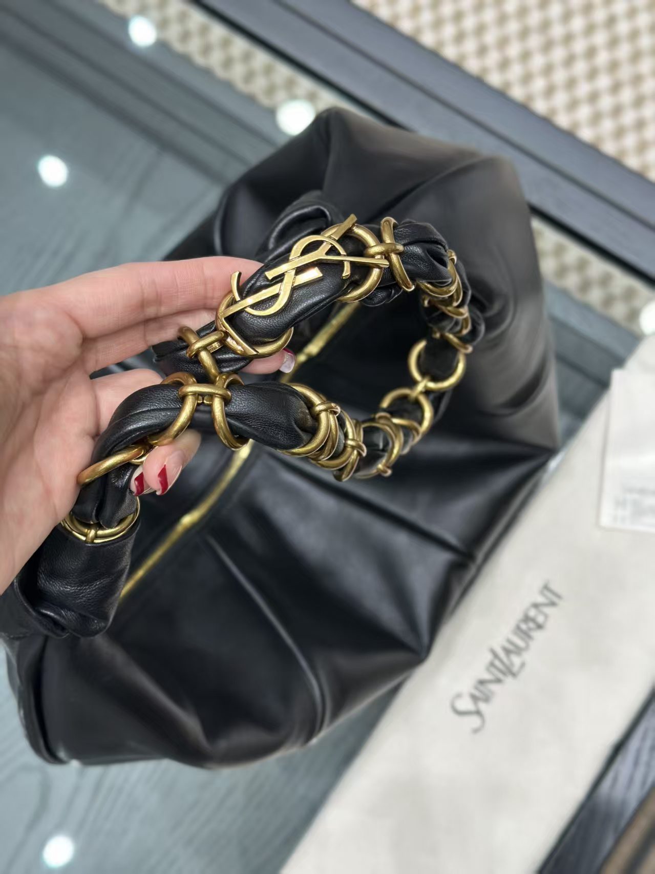 Saint Laurent AMALIA hobo in lambskin view 13