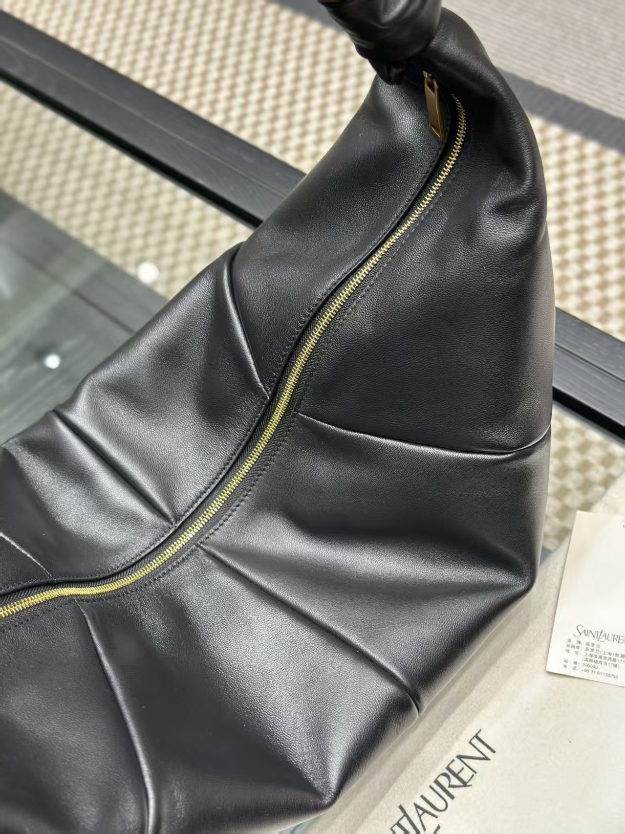 Saint Laurent AMALIA hobo in lambskin view 14