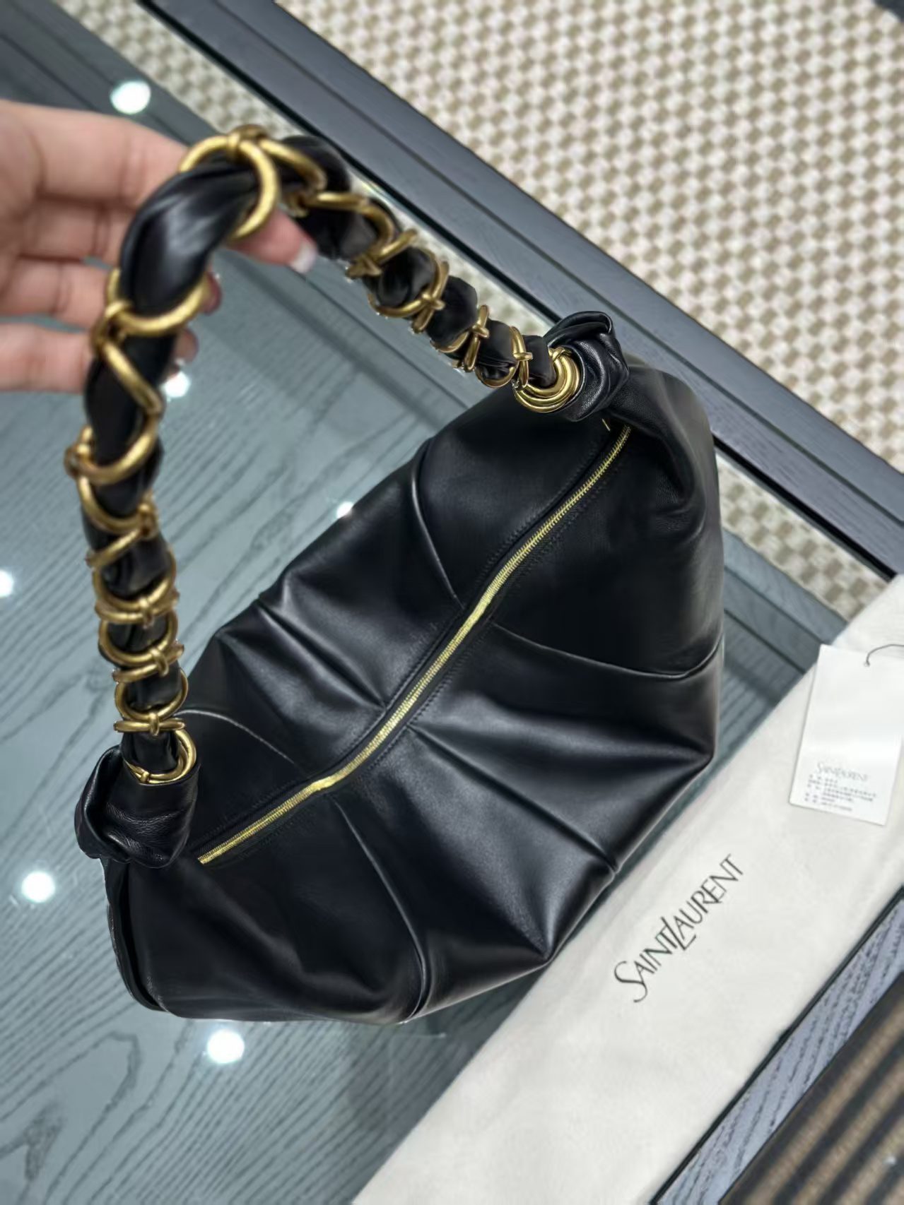 Saint Laurent AMALIA hobo in lambskin view 19