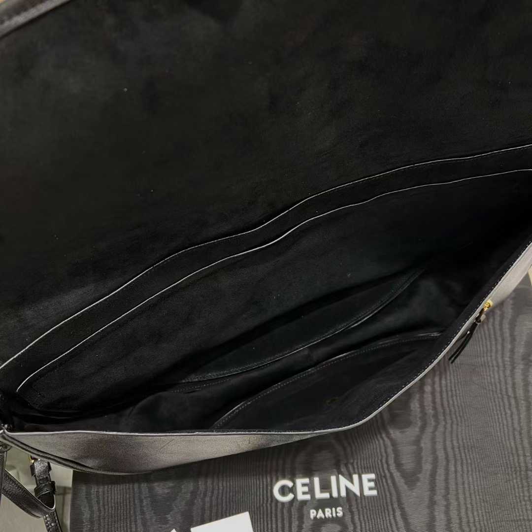 Celine Halfmoon Soft Triomphe Bag In Supple Shiny Lambskin view 7