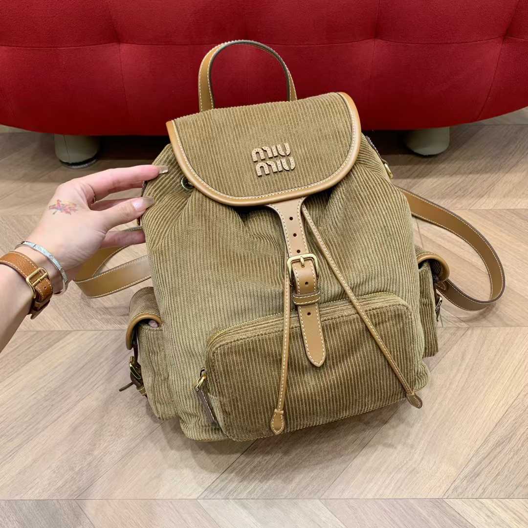 Miu Miu Corduroy backpack view 1