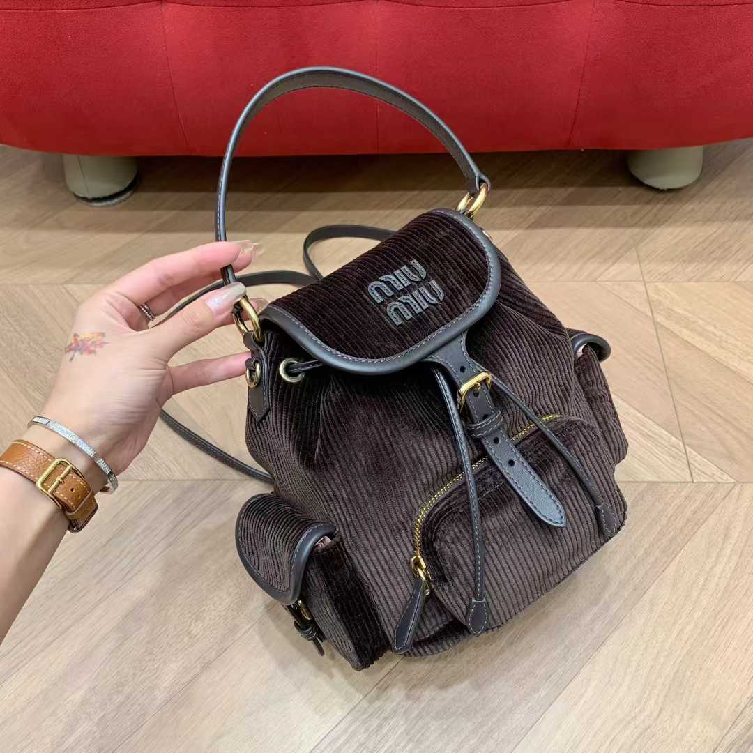Miu Miu Corduroy backpack view 2