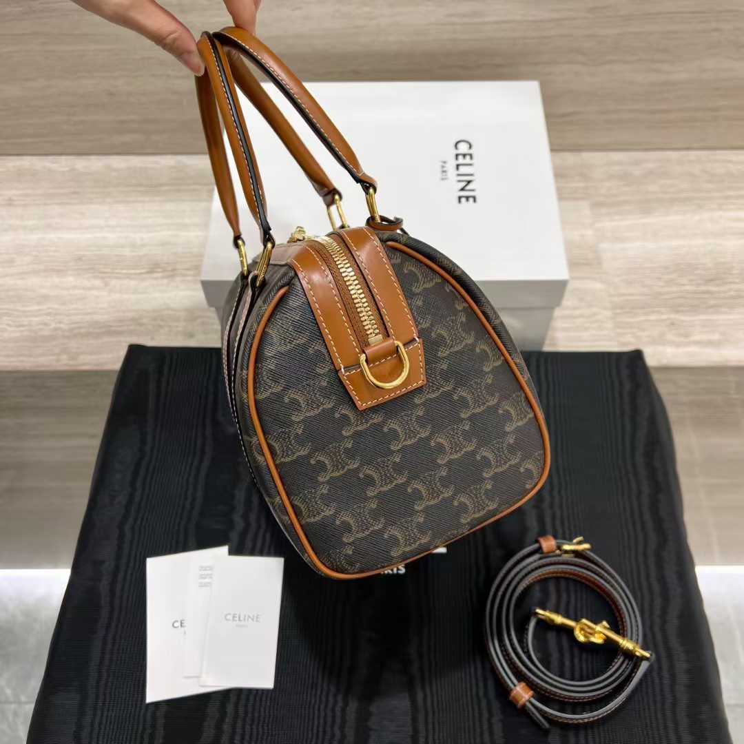 Celine Large Boston IN Triomphe Canvas and calfskin view 3