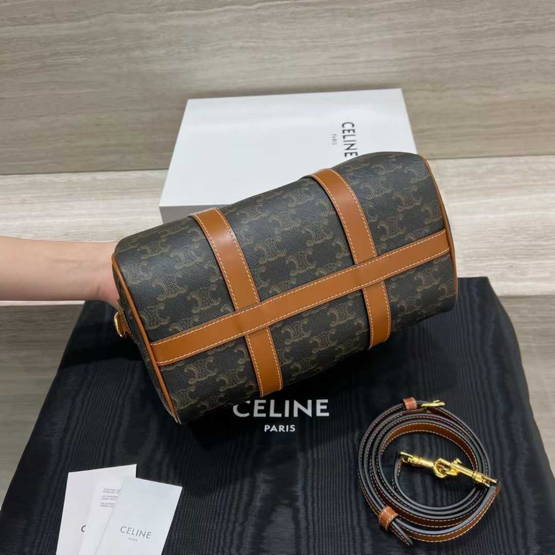 Celine Large Boston IN Triomphe Canvas and calfskin view 4