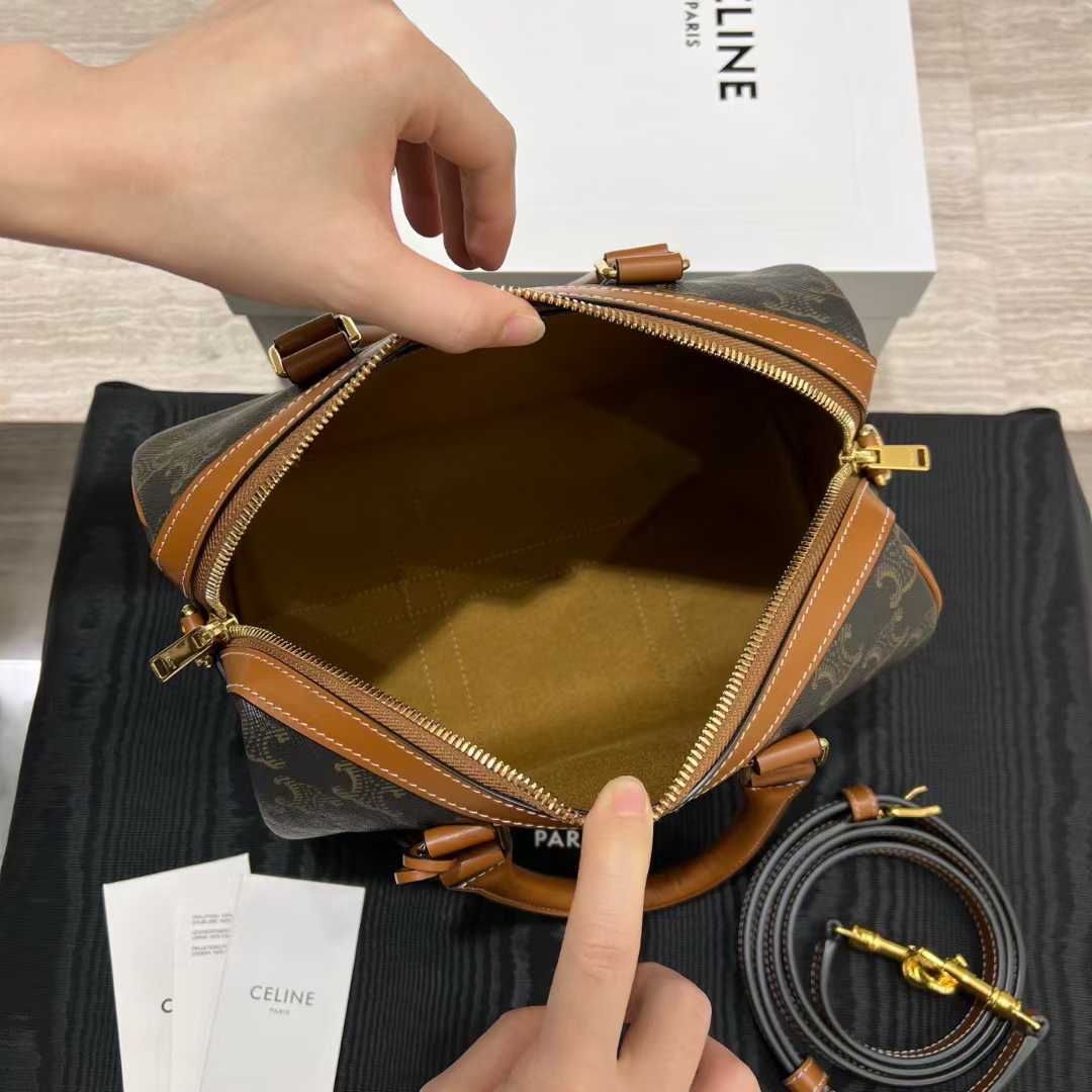 Celine Large Boston IN Triomphe Canvas and calfskin view 5