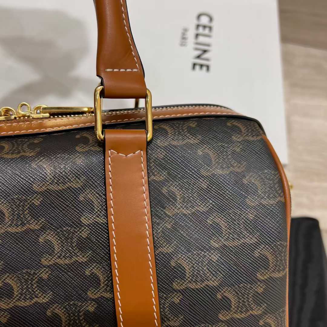Celine Large Boston IN Triomphe Canvas and calfskin view 7