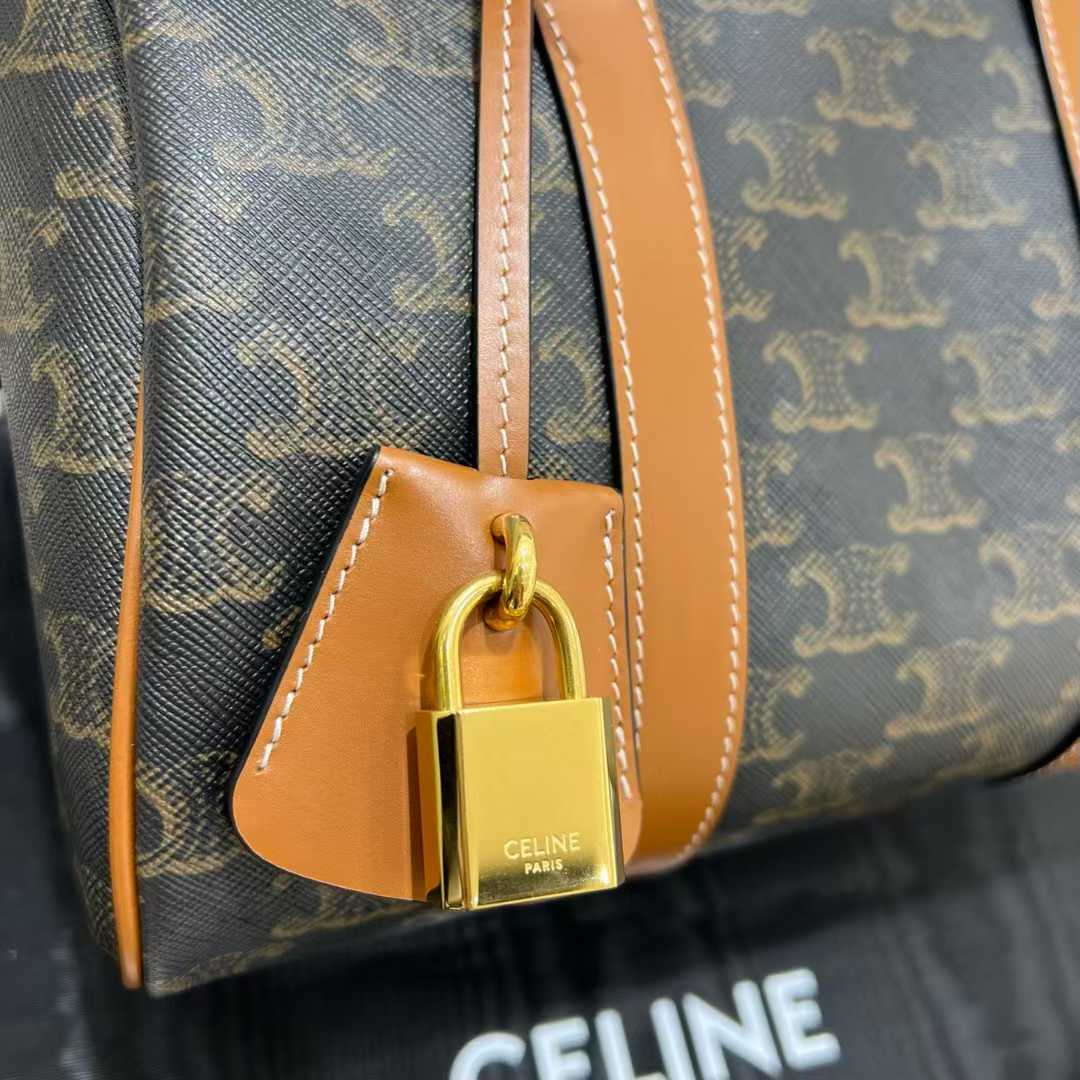 Celine Large Boston IN Triomphe Canvas and calfskin view 8