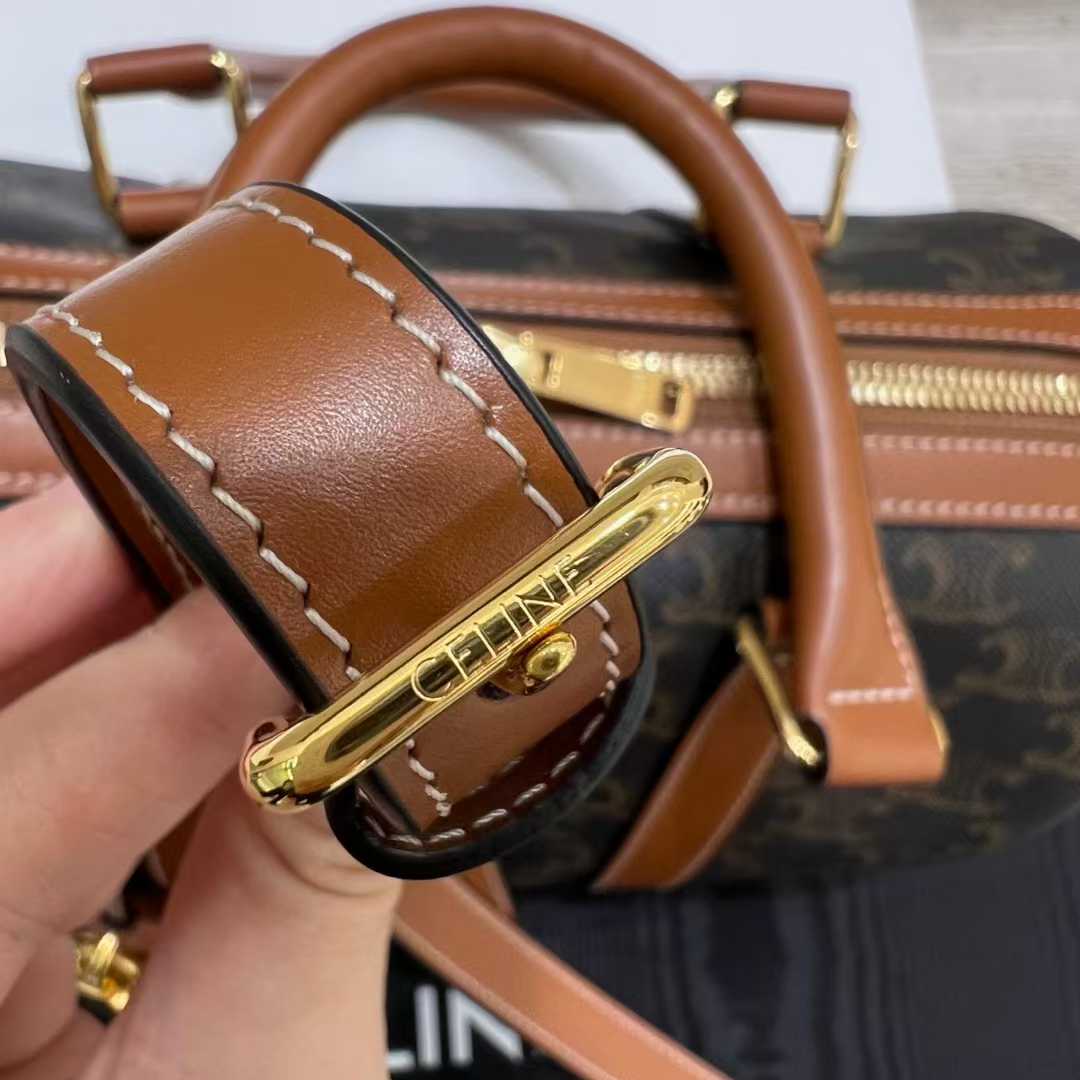Celine Large Boston IN Triomphe Canvas and calfskin view 9
