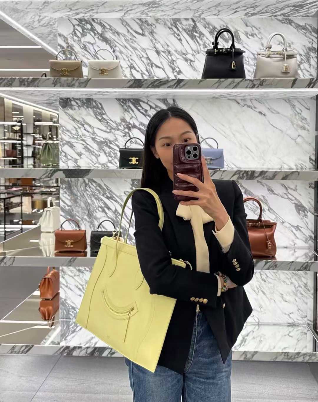 Celine Flat Cabas New Luggage In Glossy Calfskin view 9