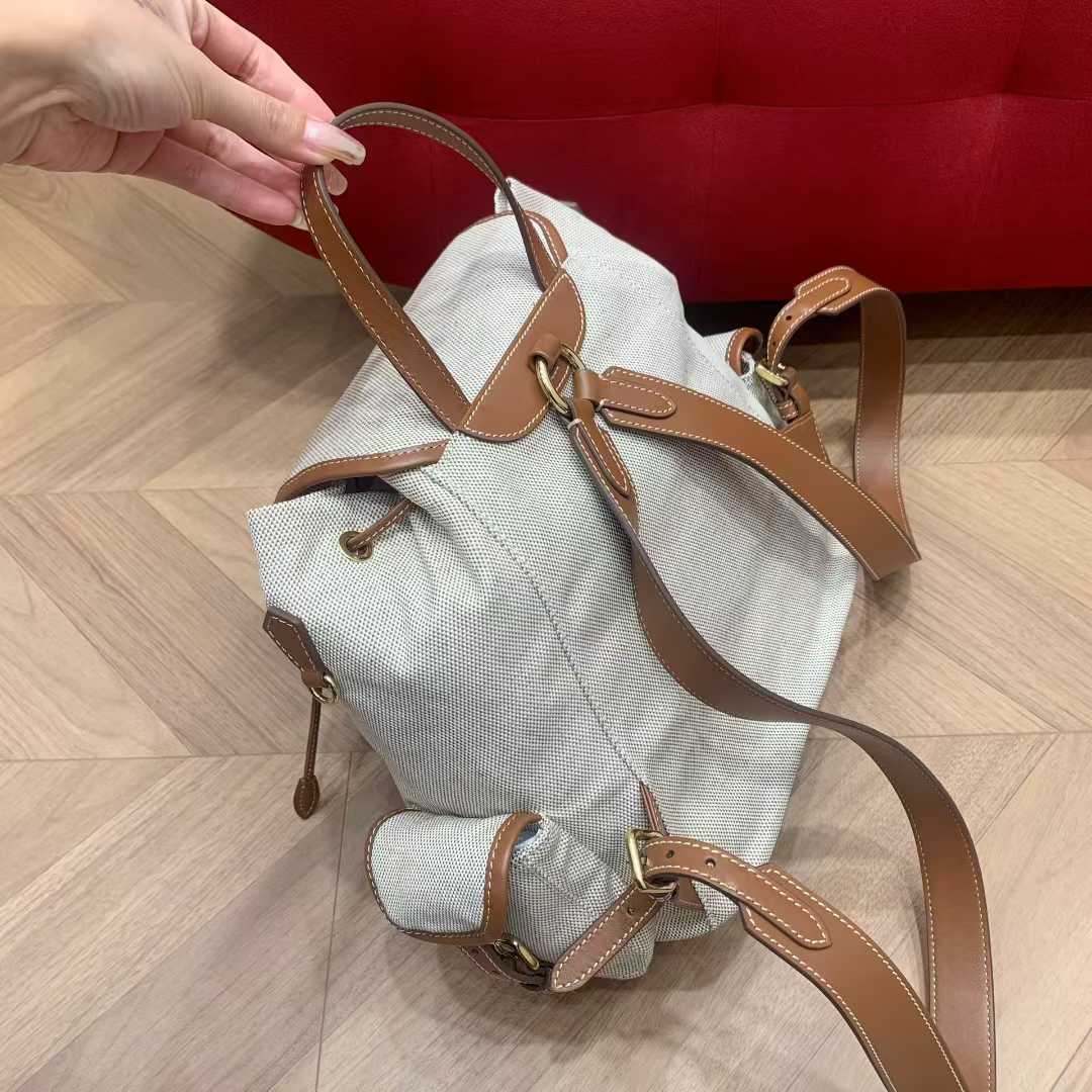 Miu Miu Canvas and leather backpack view 10