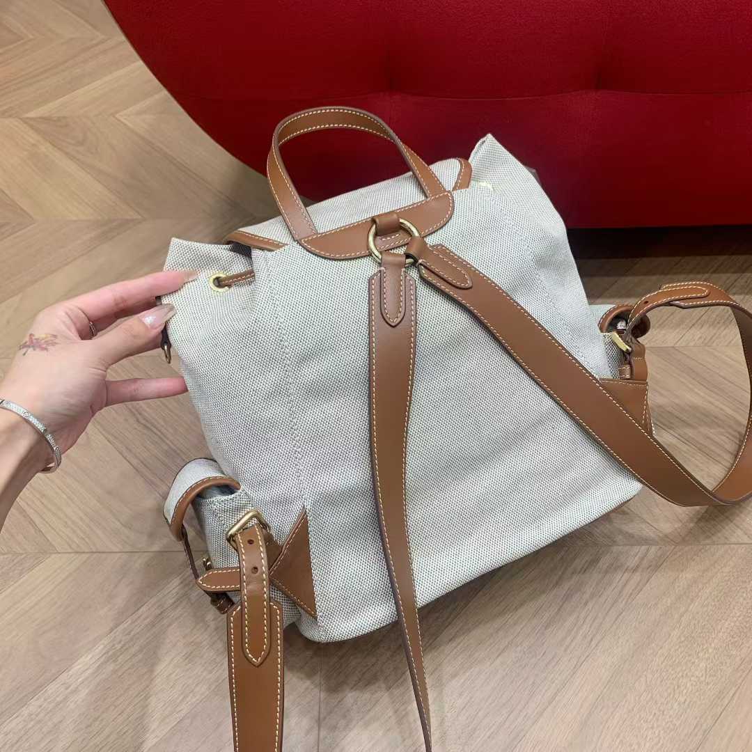 Miu Miu Canvas and leather backpack view 4