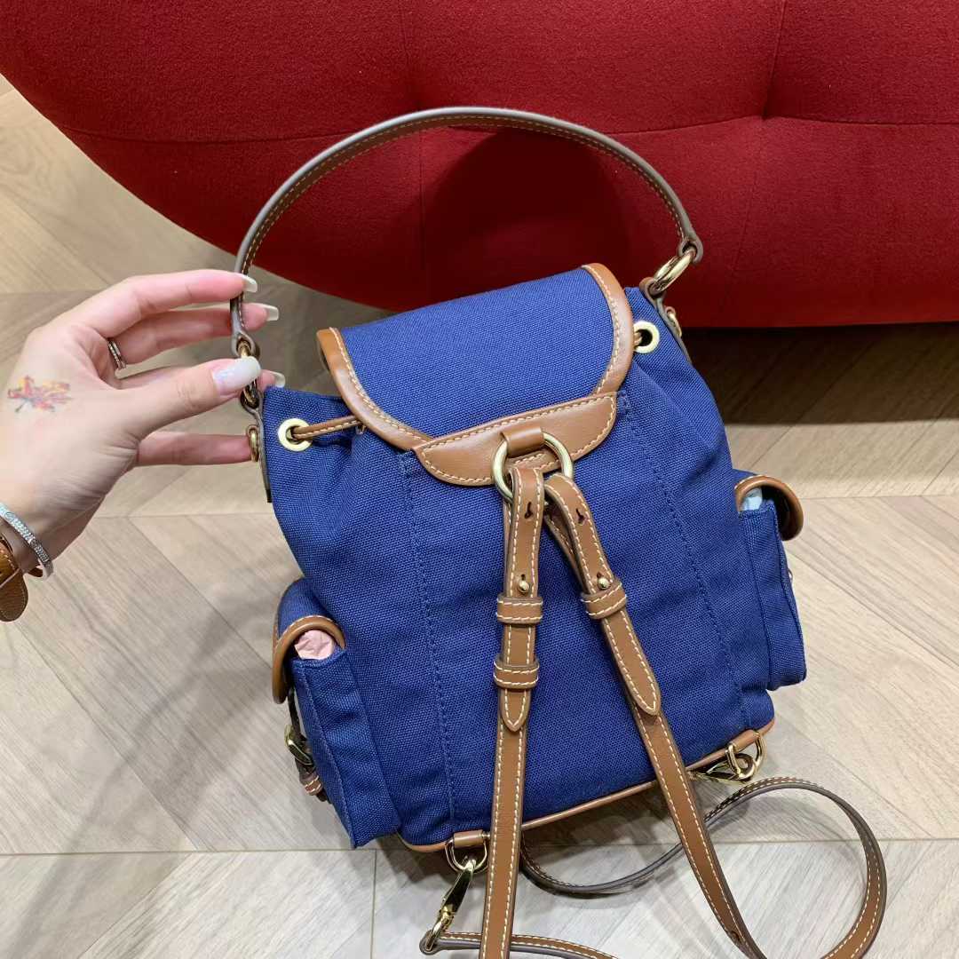 Miu Miu Canvas and leather backpack view 3