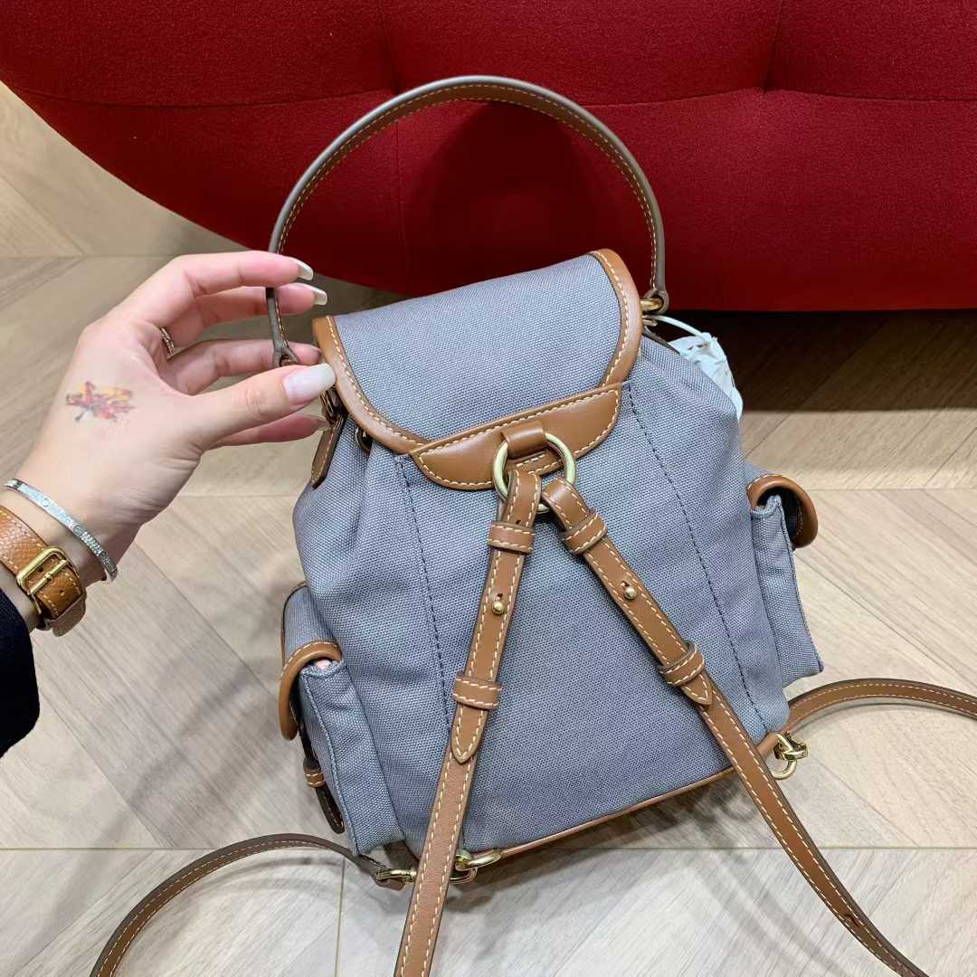 Miu Miu Canvas and leather backpack view 2